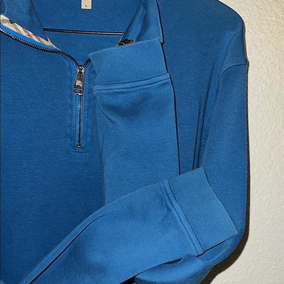 Burberry Men's Blue Half-Zip Sweater Large - Picture 4 of 6